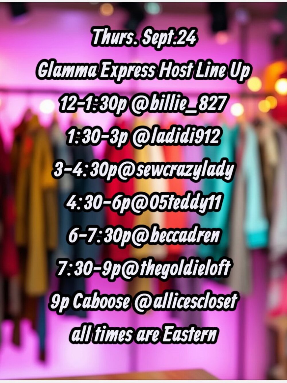 Glamma Express Thursday Sept. 24th starts Noon Eastern - Picture 2 of 4